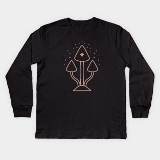 Mushroom. Fungi symbol. Kids Long Sleeve T-Shirt